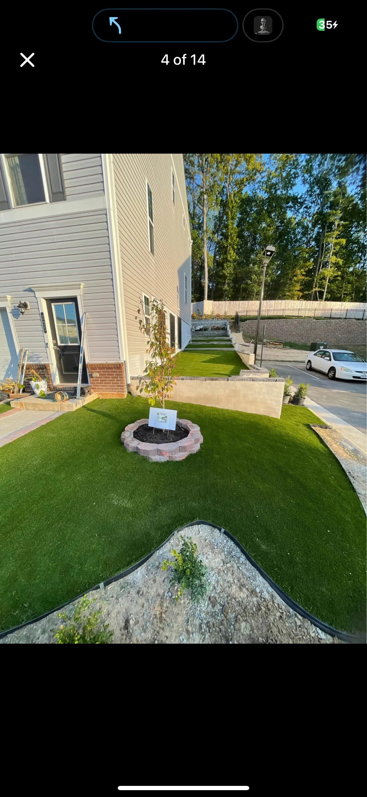 Completed synthetic grass lawn in Maryland